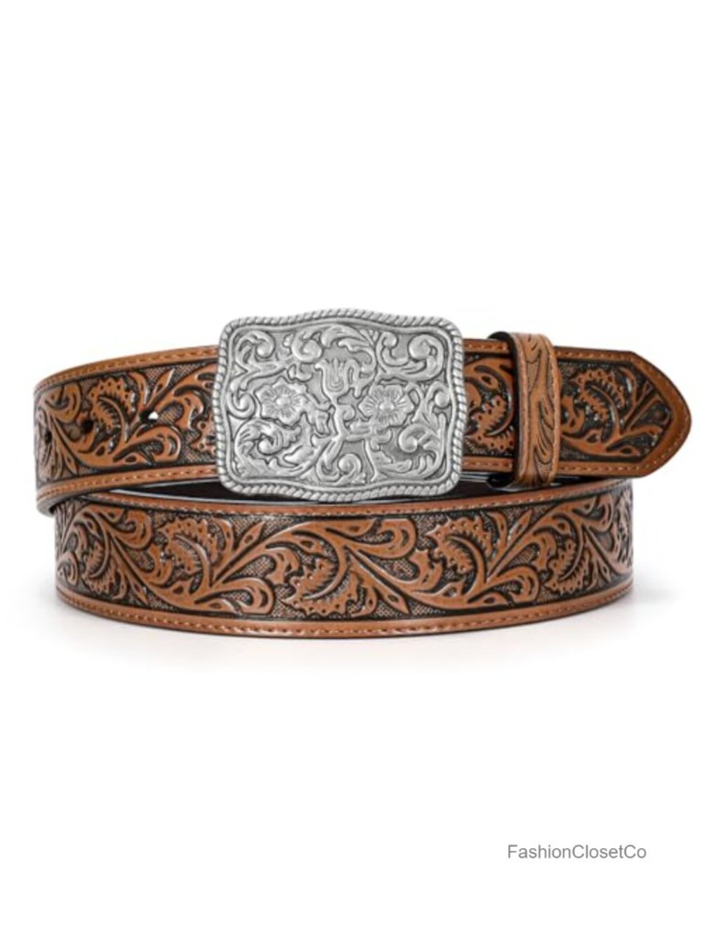 Western Leather Belt Removable Buckle Adjustable Jeans Pants Rodeo